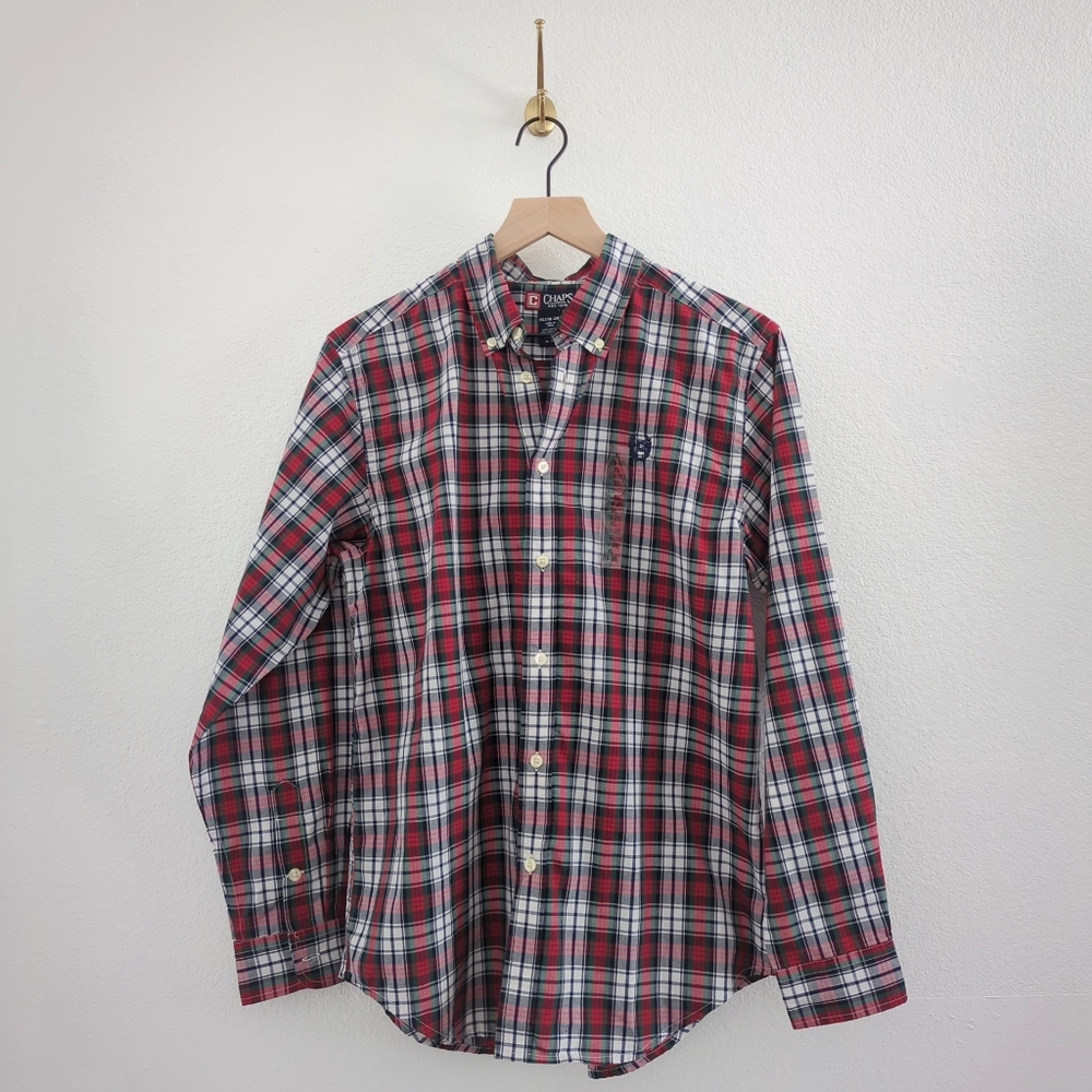 NWT Holiday Youth Plaid Button Down Size: XL, Christmas, Preppy, Classic